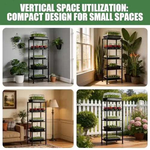 5 Tier Plant Stand Plastic Plant Stand With Ventilated Mesh - Image 6