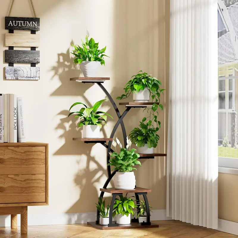 6 Tier Plant Stand With Grow Lights For Patio Balcony Home Decor - Image 6