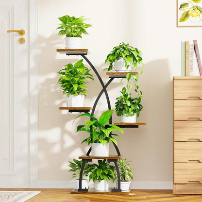 6 Tier Plant Stand With Grow Lights For Patio Balcony Home Decor - Image 4