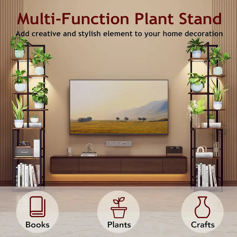 7 Tier Plant Stand With Adjustable Grow Lights Metal Shelf - Image 5