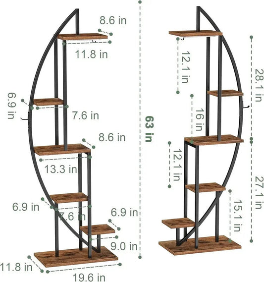 6 Tier Plant Stand  for Indoor Plants Multiple Half Moon Plan - Image 1