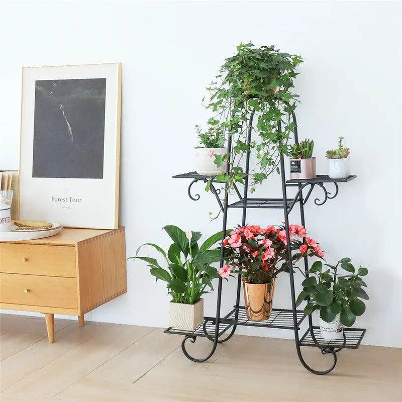 5 Tier Plant Stand Pot Iron Rack for Patio Garden - Image 3