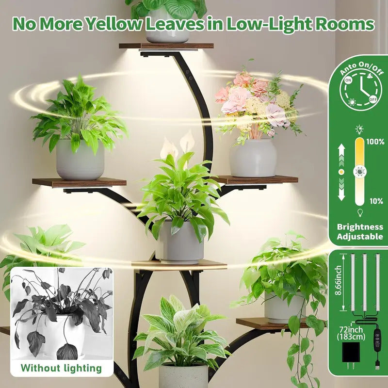 6 Tier Plant Stand Tree Shaped Flower Display Rack 50 Tall - Image 4