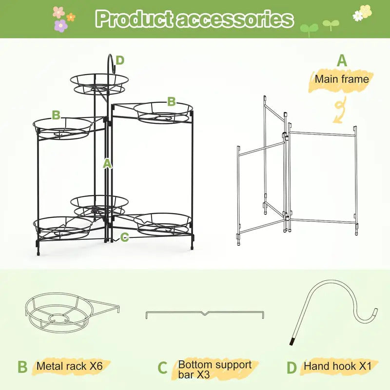 6 Tier Plant Stand Heavy Duty Metal Plant Stand with 6 Tiers - Image 6