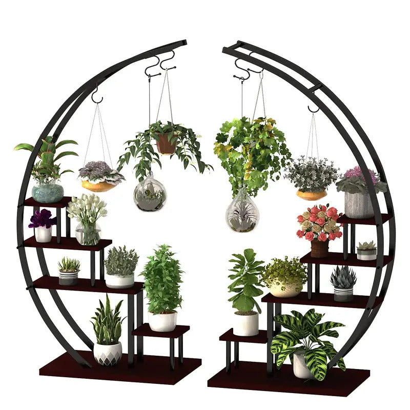 5 Tier Plant Stand5 Tier Half Moon Metal Plant Stand Rack - Image 1