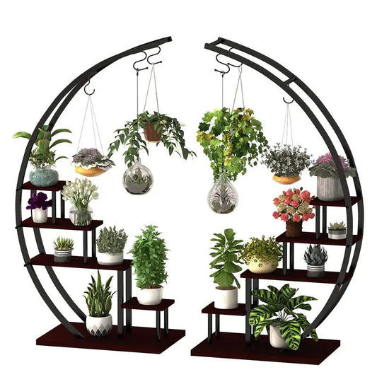 5 Tier Plant Stand5 Tier Half Moon Metal Plant Stand Rack - Image 1