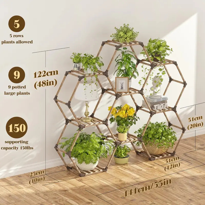 6 Tier Plant Stand Hexagonal Plant Stand Indoor Outdoor Large - Image 5