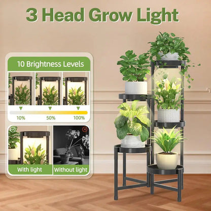5 Tier Plant Stand Easy Assembly Folding Orchid Rack for Patio - Image 5