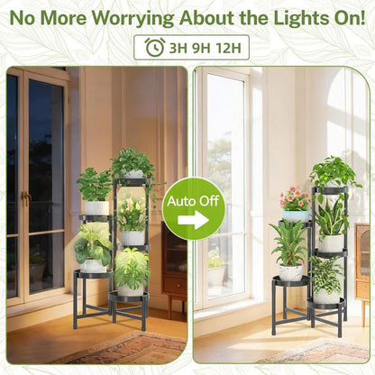5 Tier Plant Stand Easy Assembly Folding Orchid Rack for Patio - Image 6