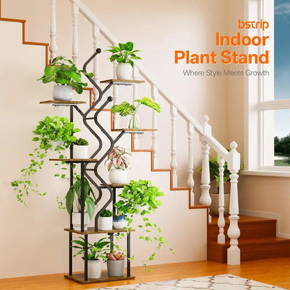7 Tier Plant Stand 63 Inch Shelf with Hanging Hooks - Image 3