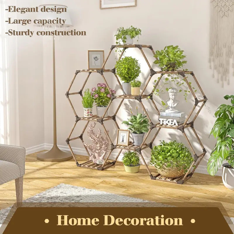 6 Tier Plant Stand Hexagonal Plant Stand Indoor Outdoor Large - Image 2