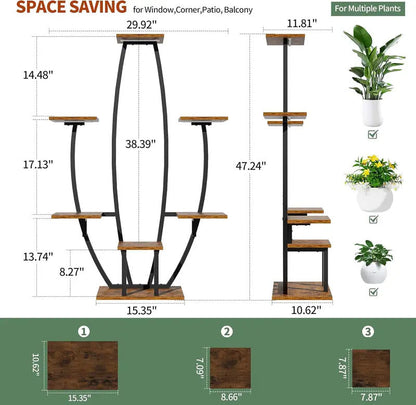 7 Tier Plant Stand with Grow Lights Detail View
