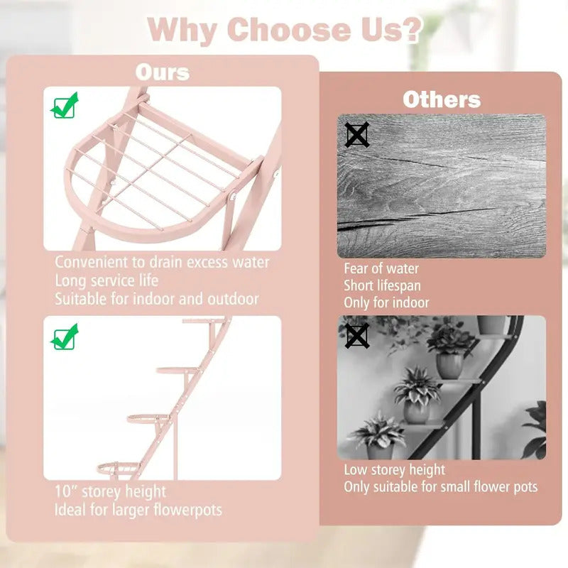 5 Tier Plant Stand Creative Heart shaped Ladder Plant Shelf with - Image 4