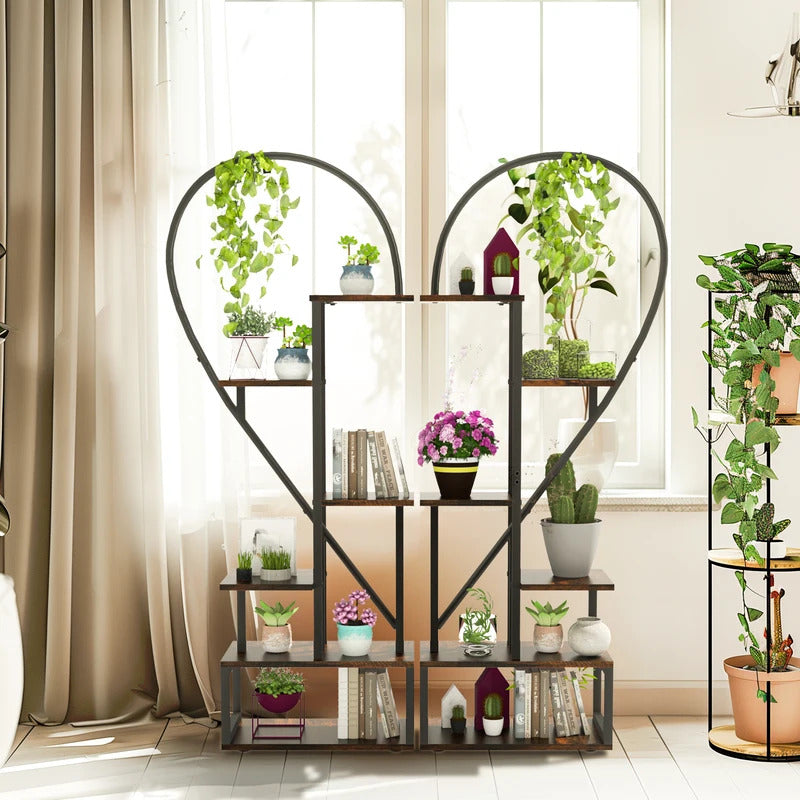 6 Tier Plant Stand Heart Shaped Tall Plant Storage Shelf 6 Tiers - Image 3