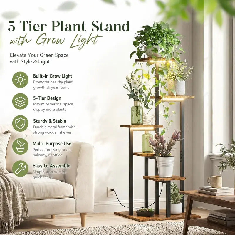 5 Tier Plant Stand Vintage Multi Layer Display Rack - Image 3