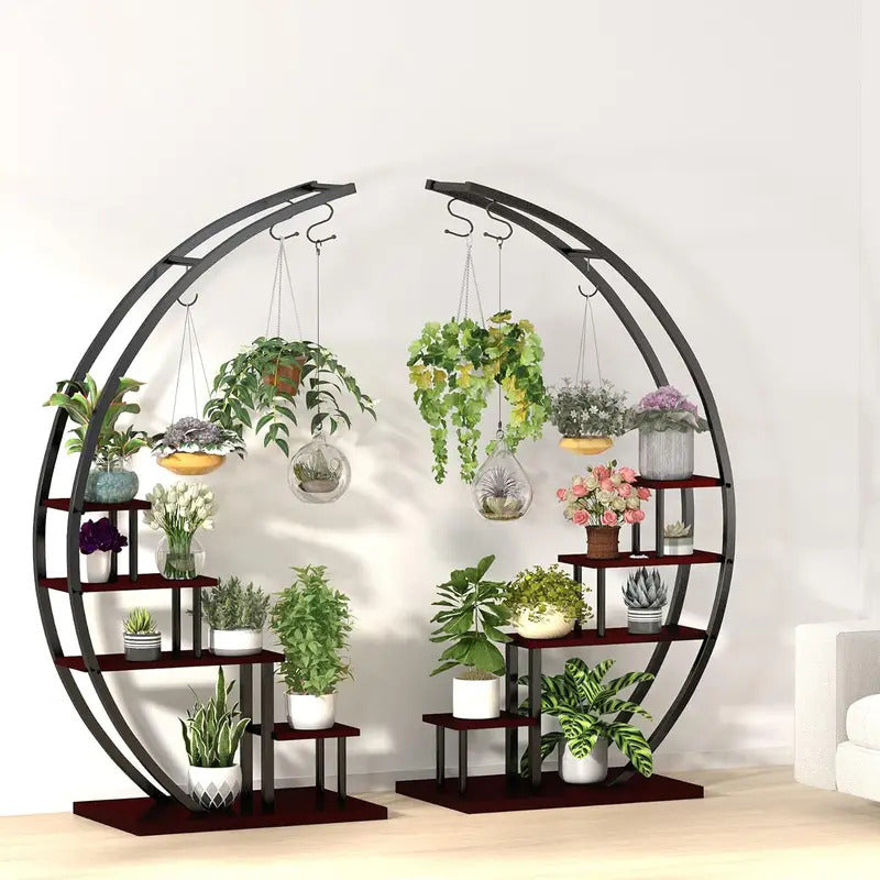 5 Tier Plant Stand5 Tier Half Moon Metal Plant Stand Rack - Image 2