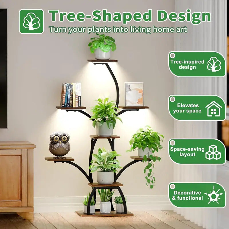 6 Tier Plant Stand Tree Shaped Flower Display Rack 50 Tall - Image 5