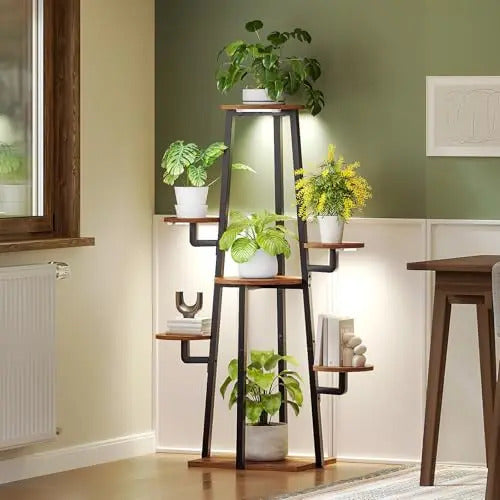 7 Tier Plant Stand With Grow Light And Wall Mounted Wine Rack - Image 6