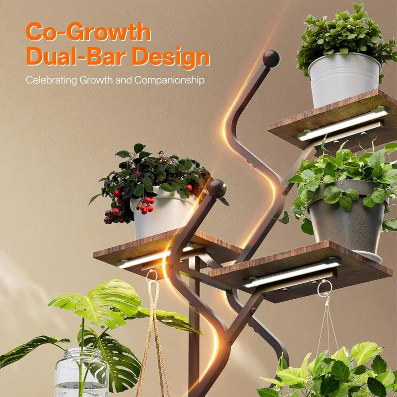 7 Tier Plant Stand 63 Inch Shelf with Hanging Hooks - Image 5