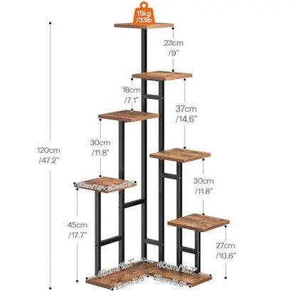 7 Tier Plant Stand With 6 Modular Wire Cubes Indoor Plant - Image 4