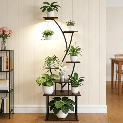 7 Tier Plant Stand With LED Grow Lights Corner Shelf - Image 5