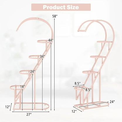 5 Tier Plant Stand Creative Heart shaped Ladder Plant Shelf with - Image 10
