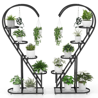 5 Tier Plant Stand Creative Heart shaped Ladder Plant Shelf with - Image 8