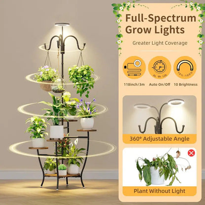 5 Tier Plant Stand 72 Tall Plant Stand with Grow Light - Image 3