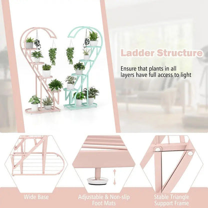 5 Tier Plant Stand Creative Heart shaped Ladder Plant Shelf with - Image 6