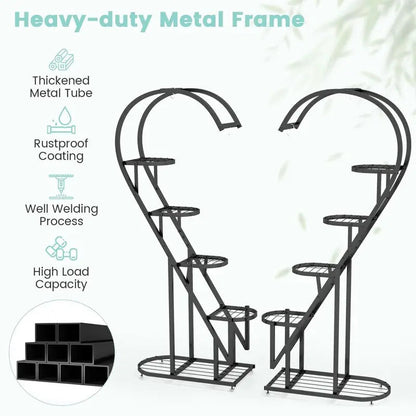 5 Tier Plant Stand 2 Pack Heart Shaped Plant Stand Indoor - Image 3