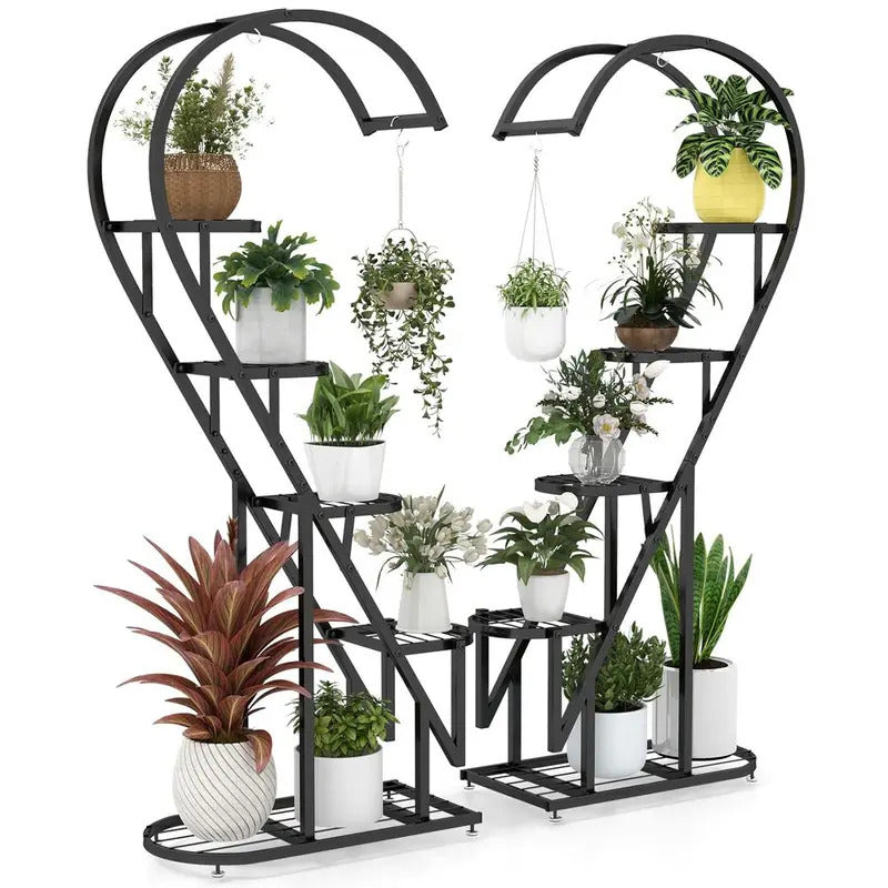 5 Tier Plant Stand 2 Pack Heart Shaped Plant Stand Indoor - Image 1