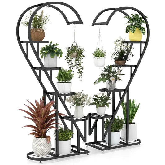 5 Tier Plant Stand 2 Pack Heart Shaped Plant Stand Indoor - Image 1