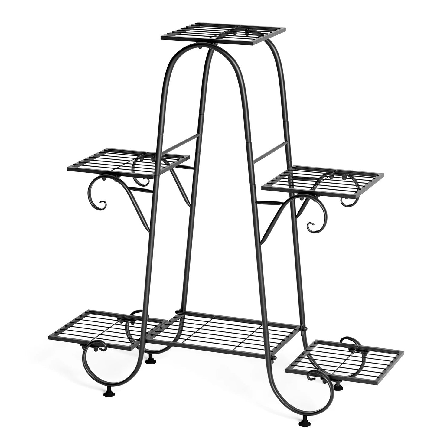 6 Tier Plant Stand Flower Anti rust Flower Pot Display Shelf Black - Image 7