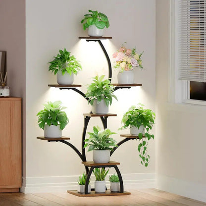 6 Tier Plant Stand Tree Shaped Flower Display Rack 50 Tall - Image 1
