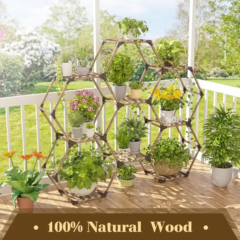 6 Tier Plant Stand Hexagonal Plant Stand Indoor Outdoor Large - Image 4