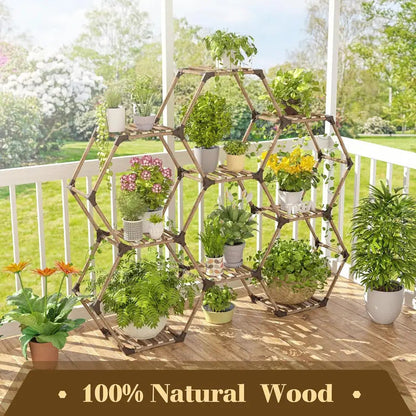 6 Tier Plant Stand Hexagonal Plant Stand Indoor Outdoor Large - Image 4