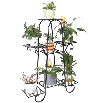 5 Tier Plant Stand Pot Iron Rack for Patio Garden - Image 4