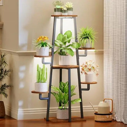 7 Tier Plant Stand With Grow Light And Wall Mounted Wine Rack - Image 3