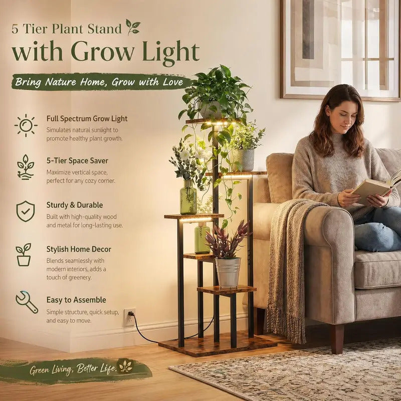 5 Tier Plant Stand Vintage Multi Layer Display Rack - Image 2