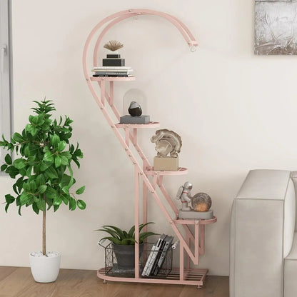 5 Tier Plant Stand Creative Heart shaped Ladder Plant Shelf with - Image 12