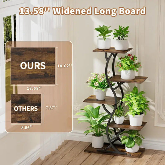 5 Tier Plant Stand Curved Display Stand With lighting - Image 2