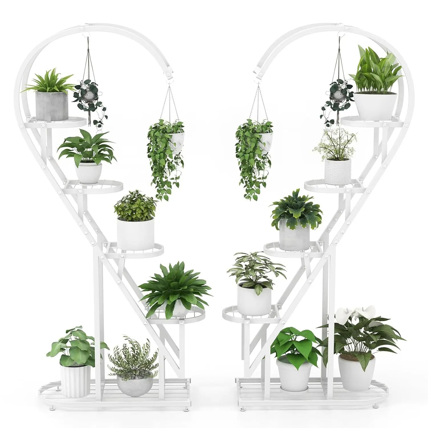 5 Tier Plant Stand Creative Heart shaped Ladder Plant Shelf with - Image 9
