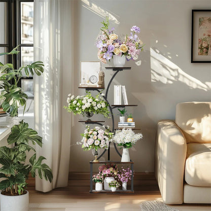 7 Tier Tree Shaped Plant Stand for Patio Side View
