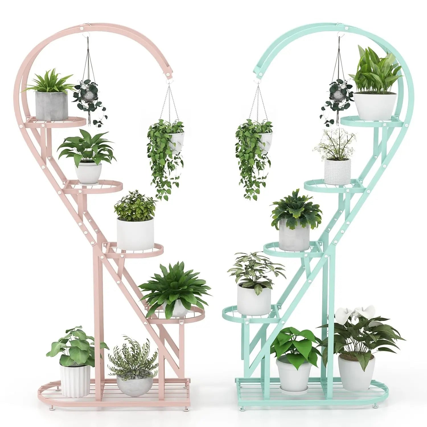 5 Tier Plant Stand Creative Heart shaped Ladder Plant Shelf with - Image 7