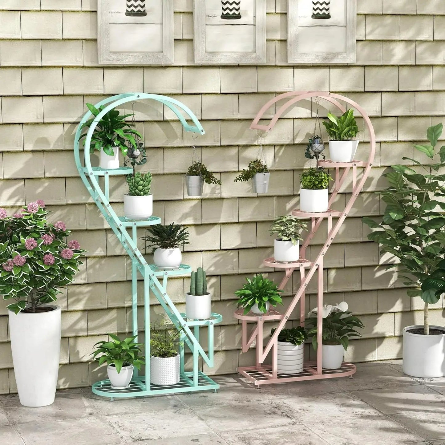 5 Tier Plant Stand Creative Heart shaped Ladder Plant Shelf with - Image 11
