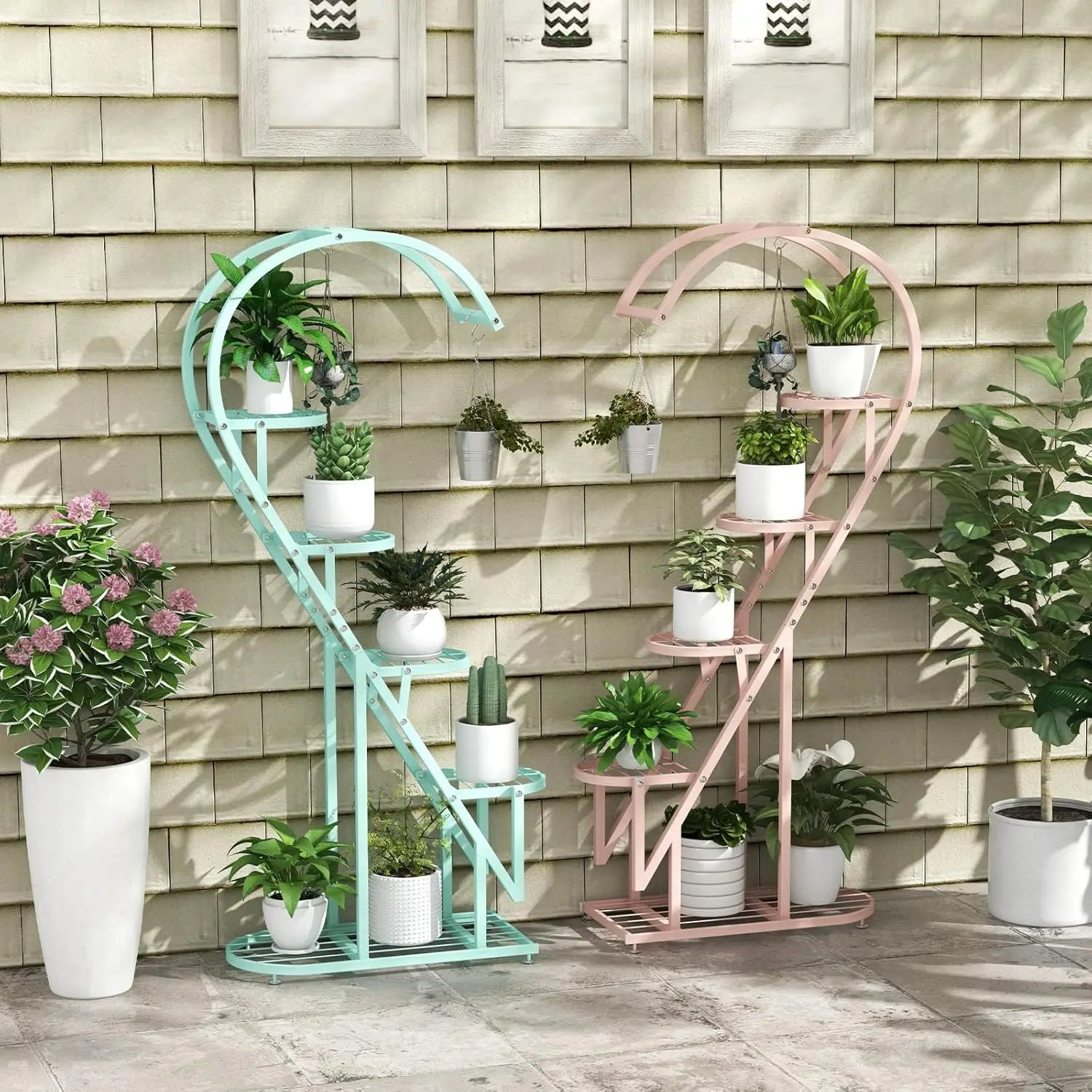 5 Tier Plant Stand Creative Heart shaped Ladder Plant Shelf with - Image 11