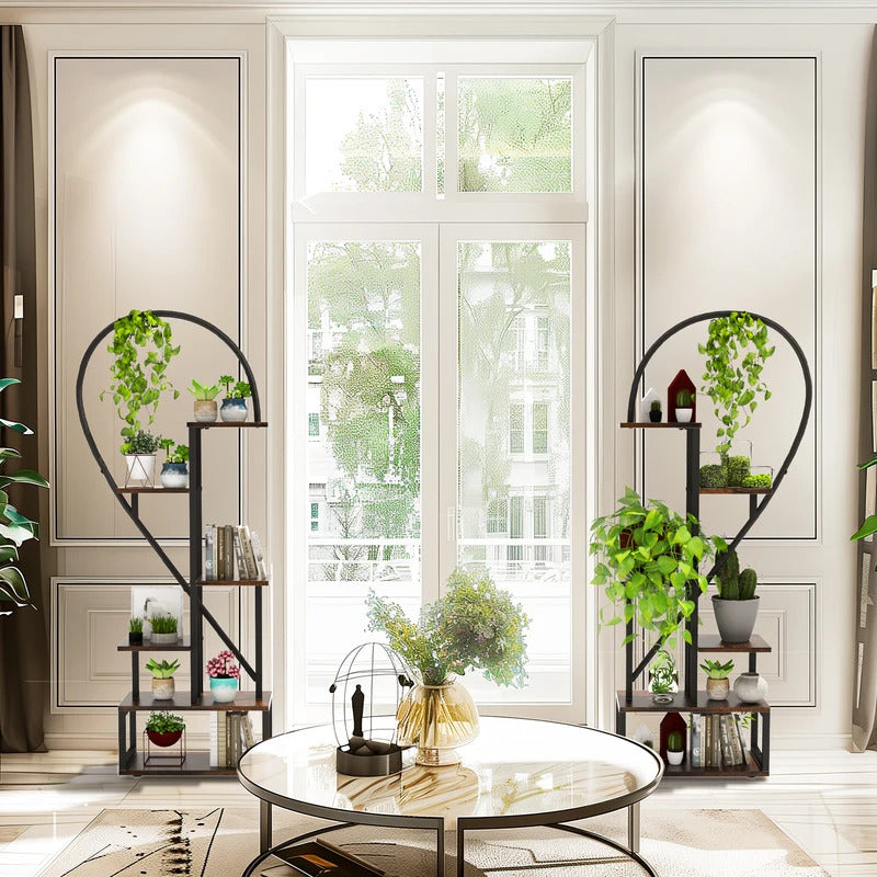 6 Tier Plant Stand Heart Shaped Tall Plant Storage Shelf 6 Tiers - Image 5