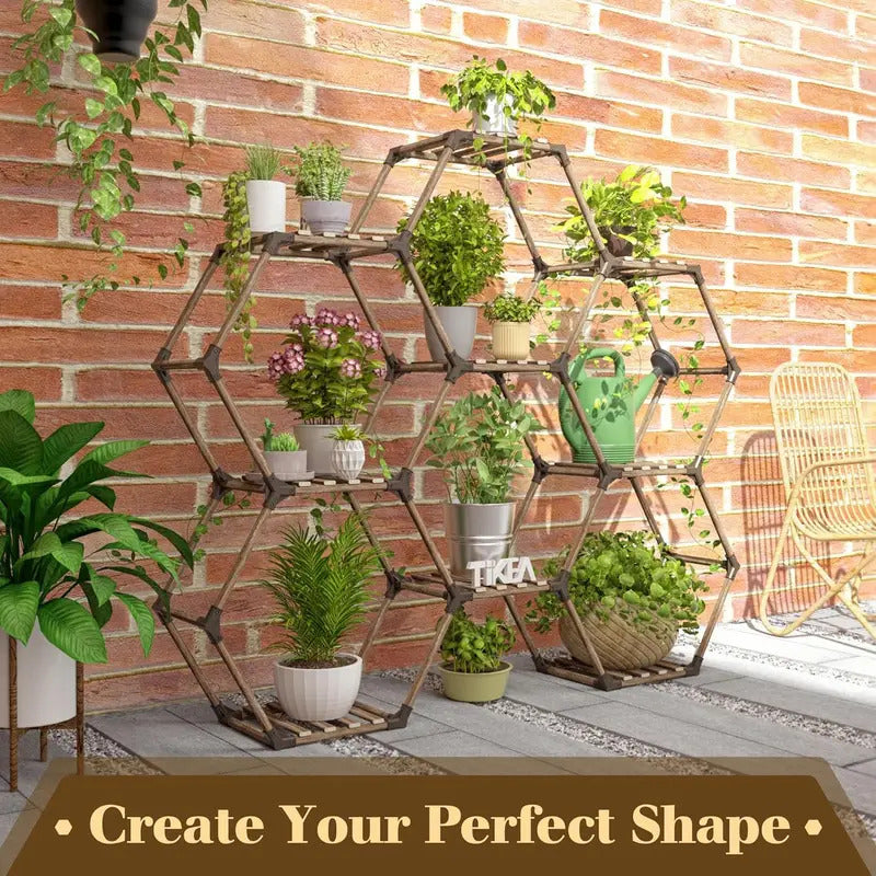 6 Tier Plant Stand Hexagonal Plant Stand Indoor Outdoor Large - Image 3