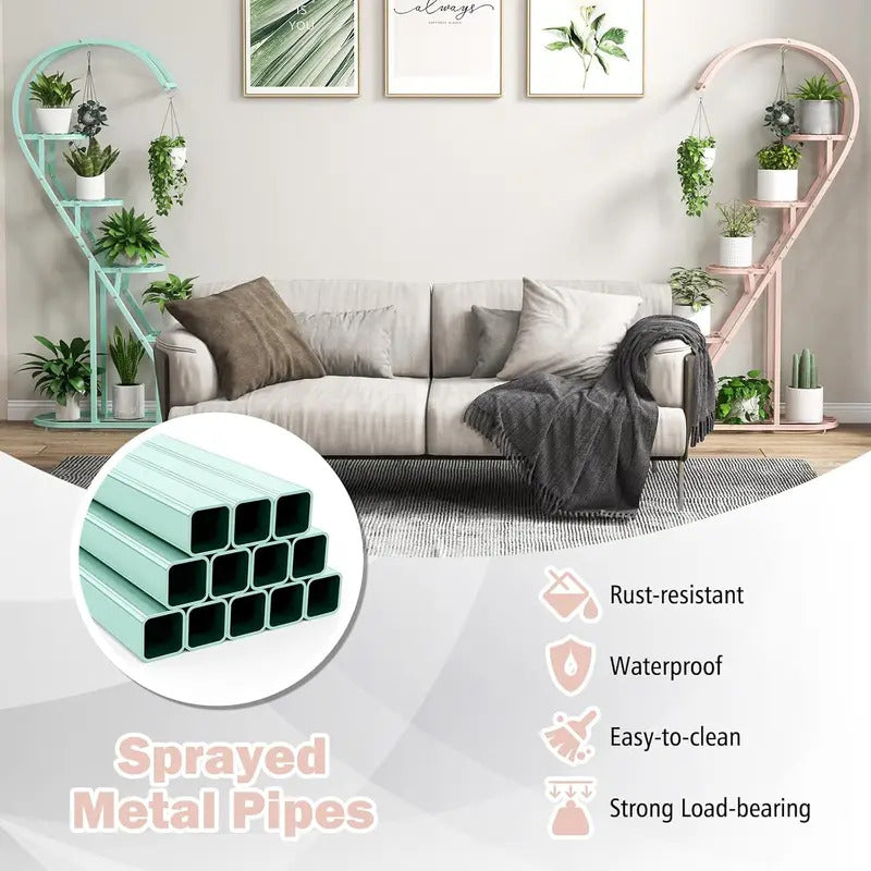 5 Tier Plant Stand Creative Heart shaped Ladder Plant Shelf with - Image 5