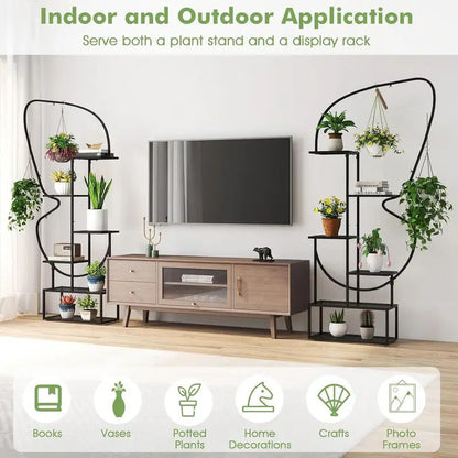 6 Tier Metal Plant Stand with 4 Hanging Hooks Additional View